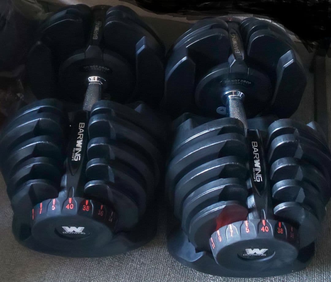 【発送不可直接引取限定品】BARWING可変式ダンベル 40kg×2個セット