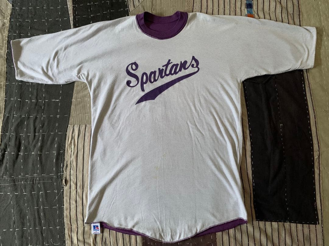 80s russell vtg リバーシブル Tシャツ フットボール ラッセル