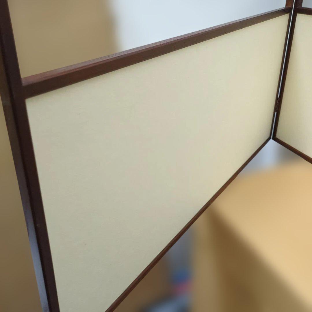風炉先屏風　唐松　両面開き　白地　茶道具　屏風　衝立　紙箱