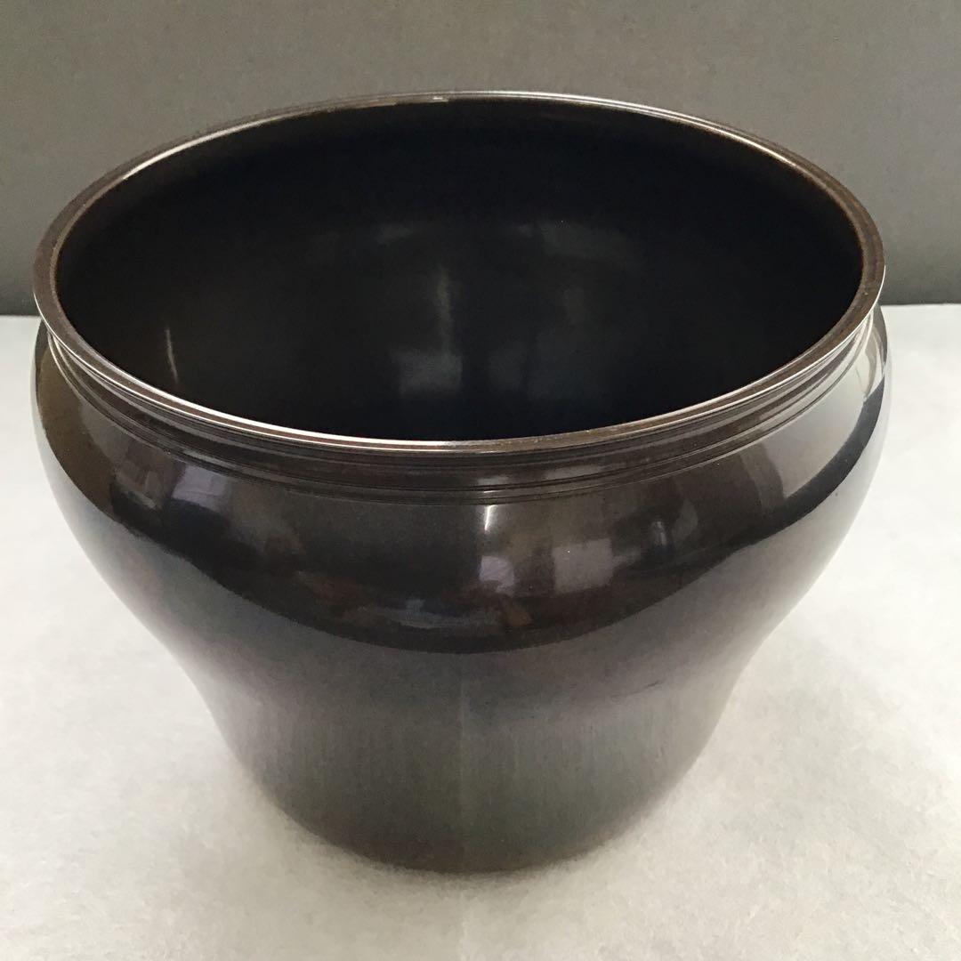 茶道具　唐銅棒先建水　不俊斎好　十三代　金谷 造　葆光斎書付　栞　共箱　S8KS