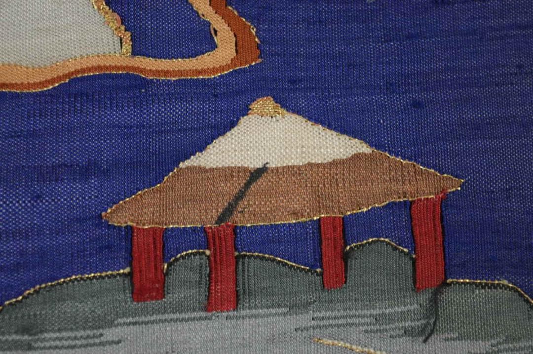 【珍】　★ 布片 緙絲古布 ★　緙絲 山水人物紋　明清織繍