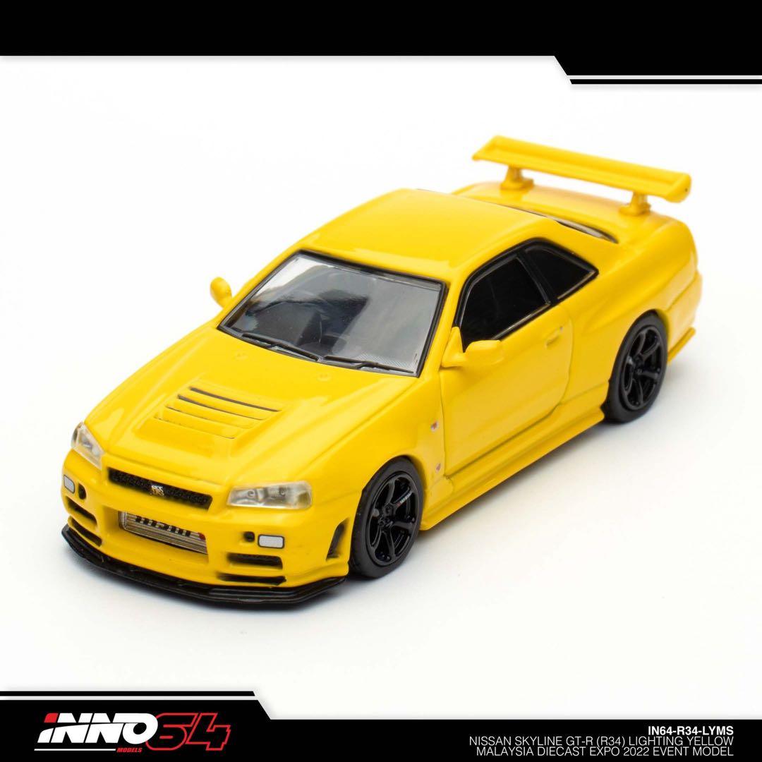 イノモデル 1/64 ニッサン 日産 GTR R34 マレーシア限定 黄色