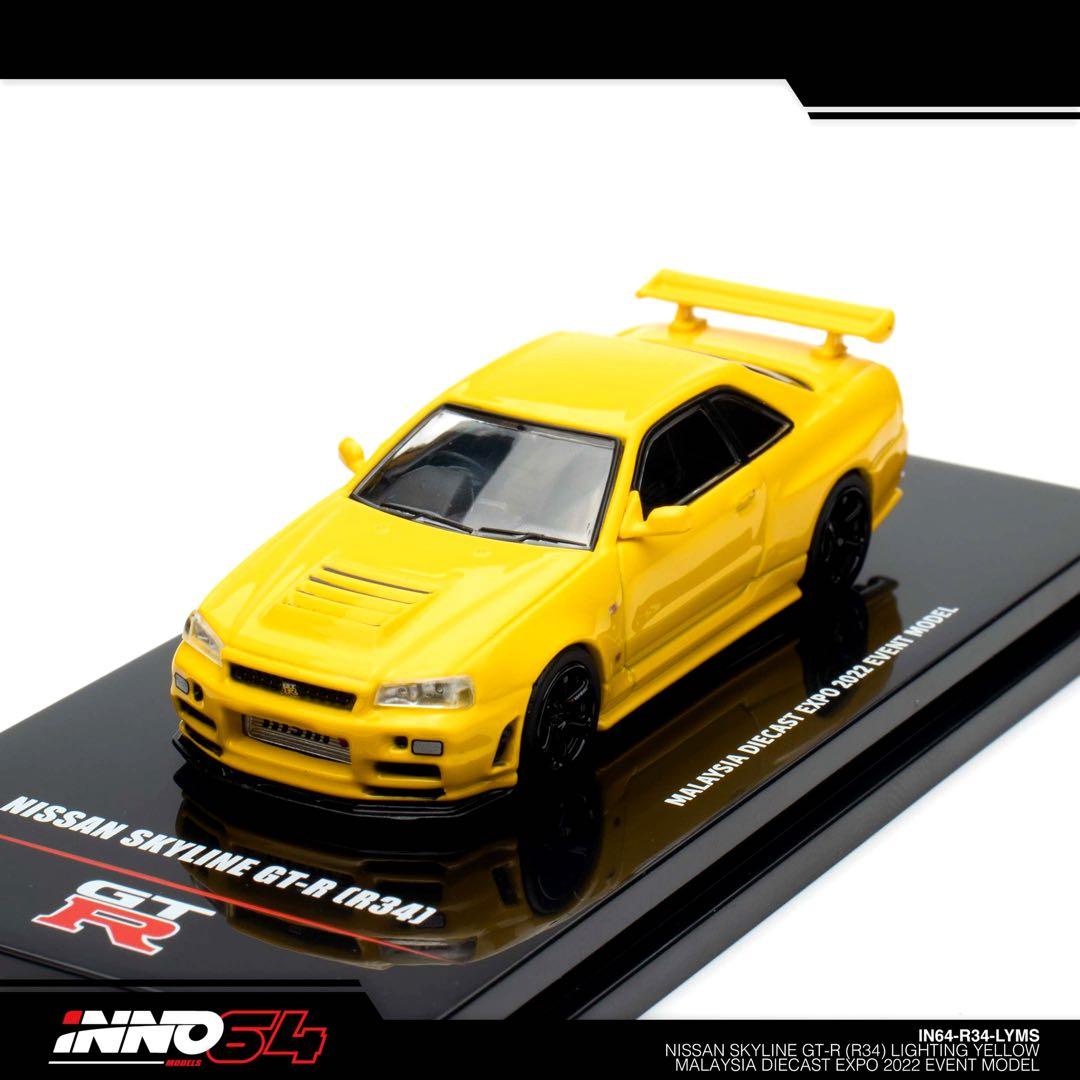 イノモデル 1/64 ニッサン 日産 GTR R34 マレーシア限定 黄色