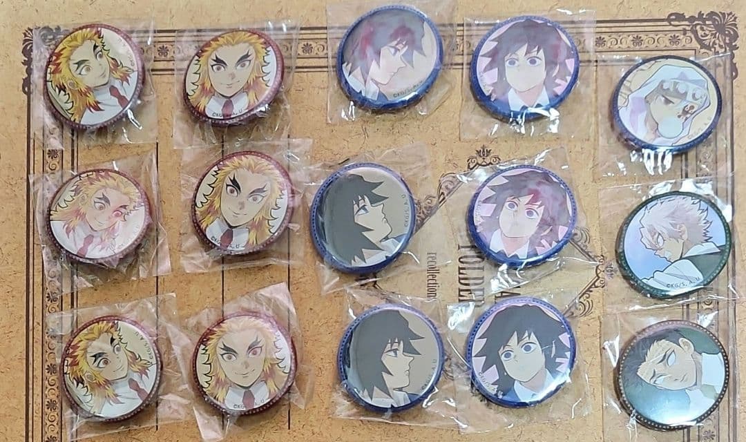 鬼滅の刃　鬼滅学園くじ缶バッジ　煉獄&冨岡