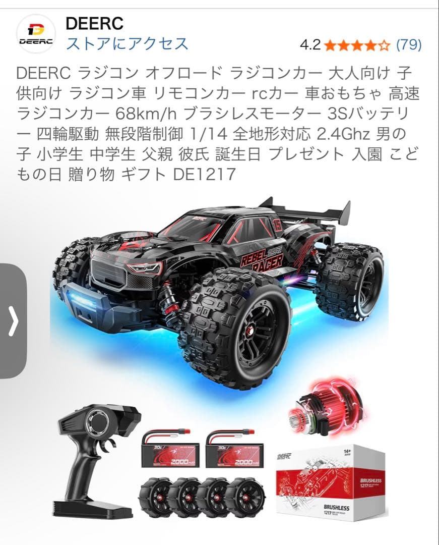 DEERC 1217 高速度ラジコンカー