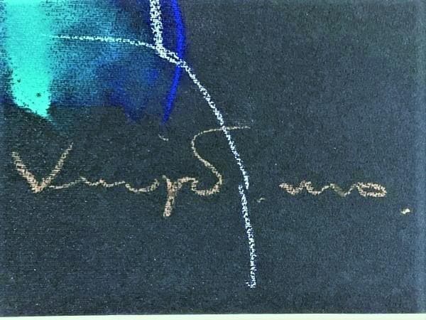 外国人画家の作品　人形を描いたパステル画　実力ある画家の大型サイズの絵