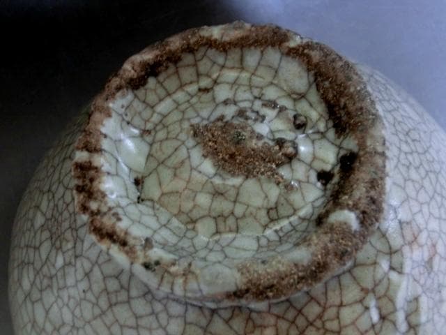 茶碗■李朝 古い氷結貫入紋茶碗 砂高台 お茶道具 古玩 唐物 時代物 骨董品■