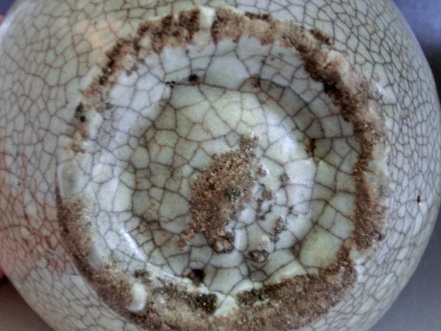 茶碗■李朝 古い氷結貫入紋茶碗 砂高台 お茶道具 古玩 唐物 時代物 骨董品■
