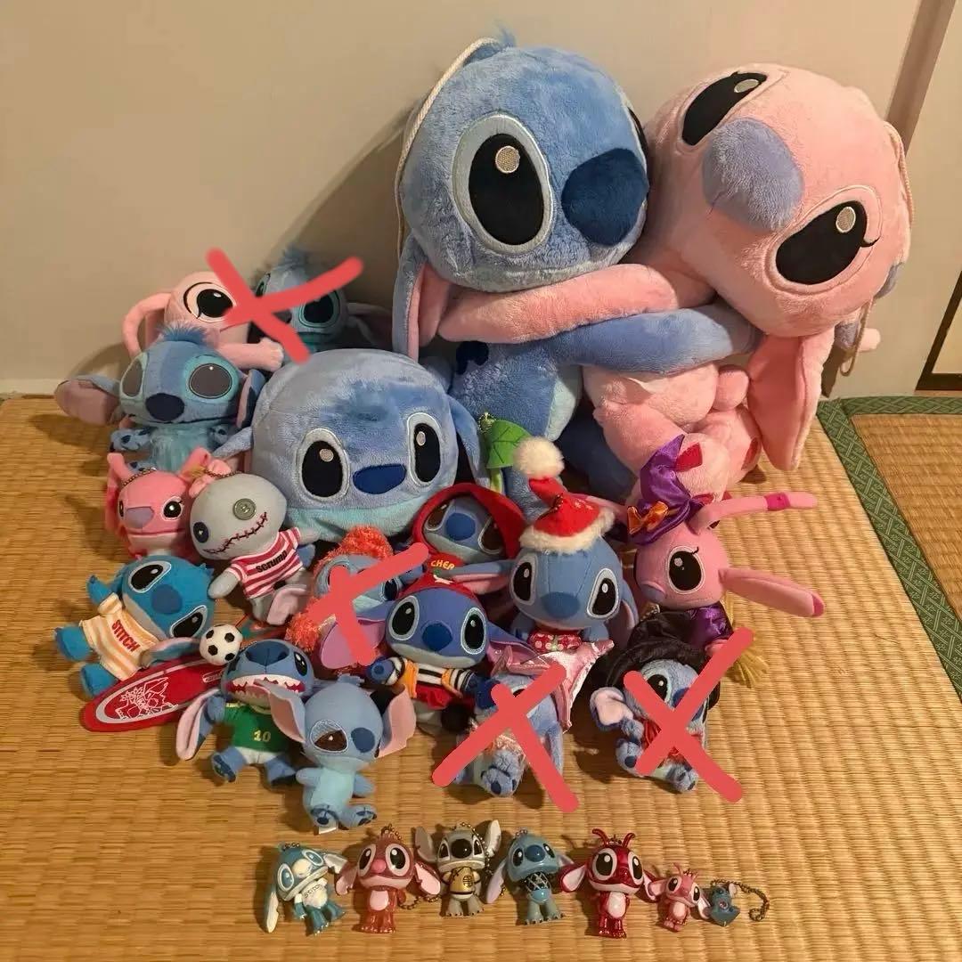 スティッチ エンジェル スクランプ ボールチェーンキーホルダー 平成レトロ