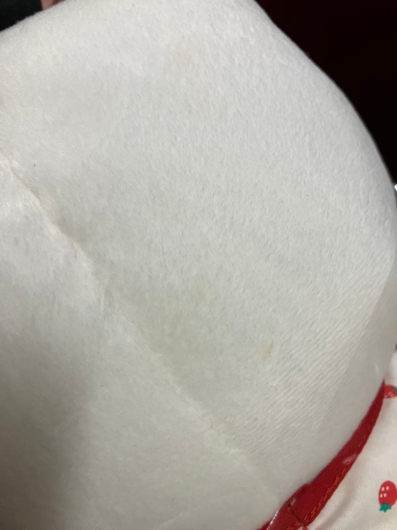 レア　ハローキティ いちご柄 ぬいぐるみ レトロ約30cm B2243