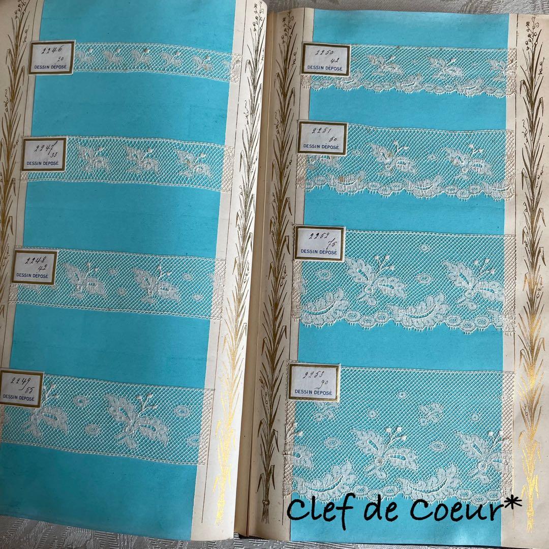 0226C フランスアンティーク レースサンプル帳サンプラー見本ヴァランシエンヌ