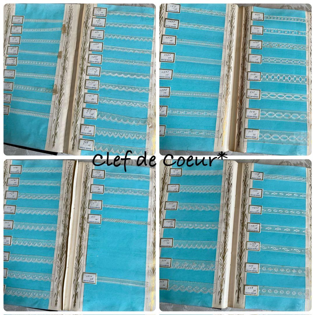 0226C フランスアンティーク レースサンプル帳サンプラー見本ヴァランシエンヌ