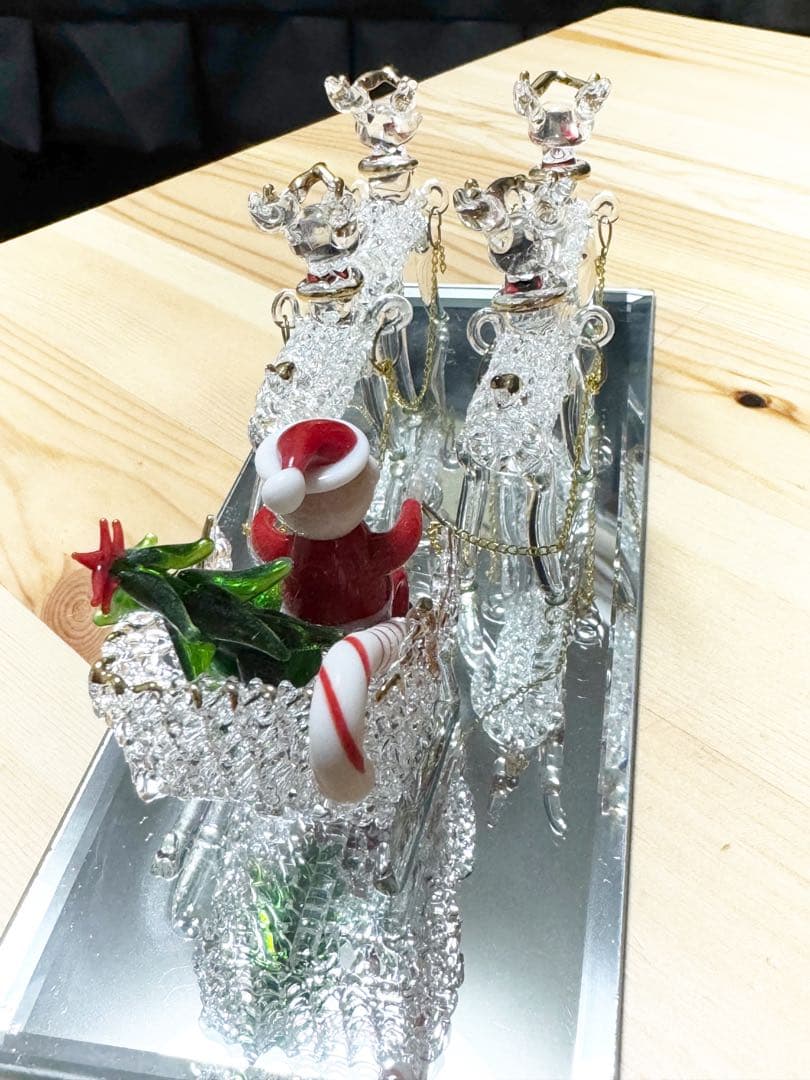 クリスタル サンタクロース トナカイ ガラス装飾品