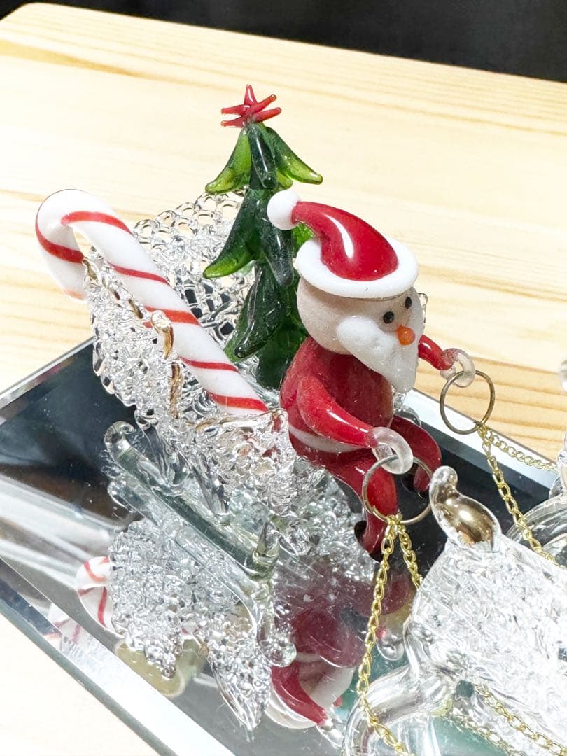 クリスタル サンタクロース トナカイ ガラス装飾品