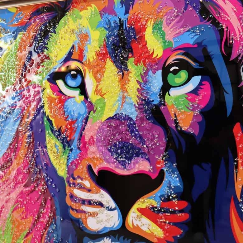 クリスタルアート ライオン ピクチャー アートフレーム POP