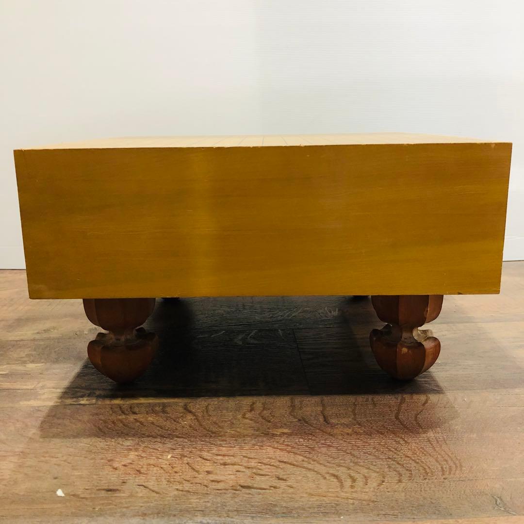 天然木 囲碁盤 蛤碁石セット 脚付 ヘソあり　5寸