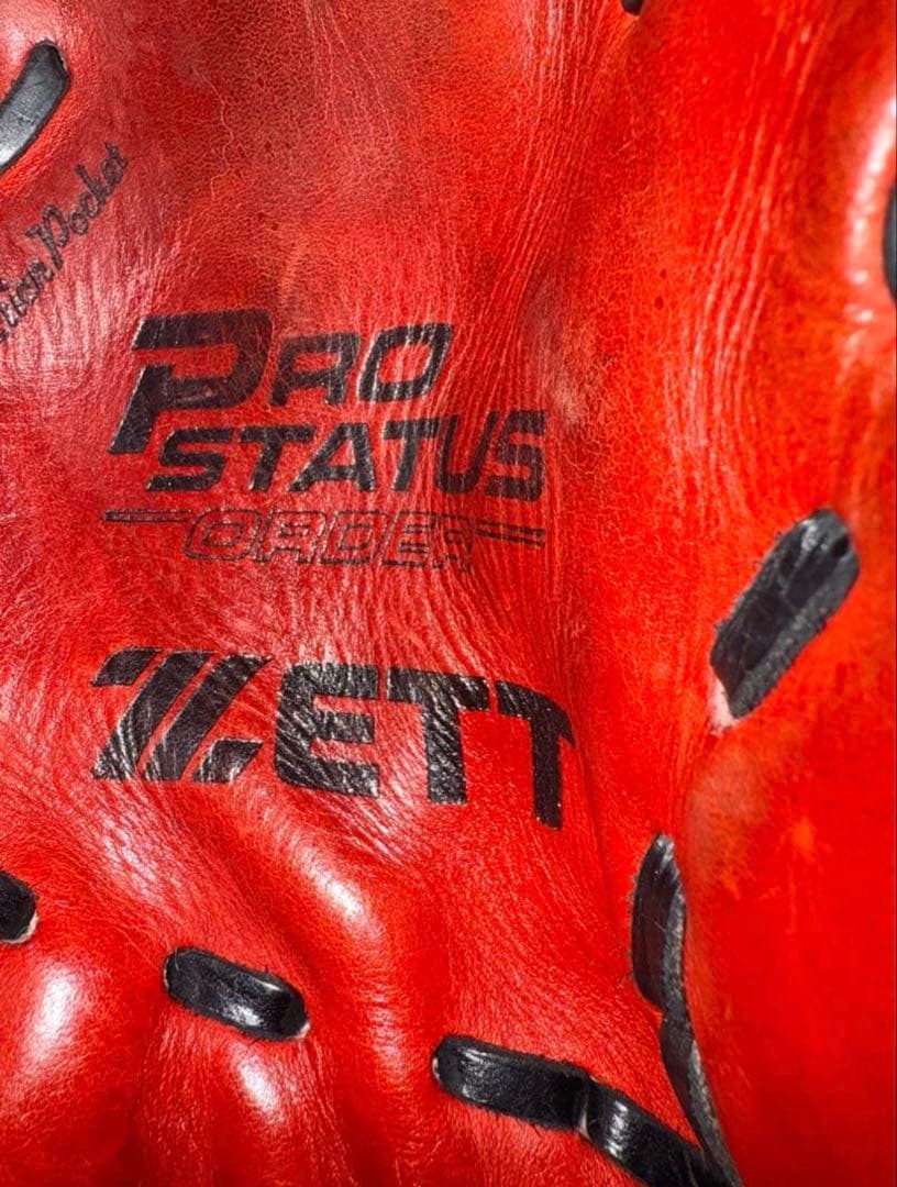 プロ支給品　ZETT 硬式野球グローブ レッド