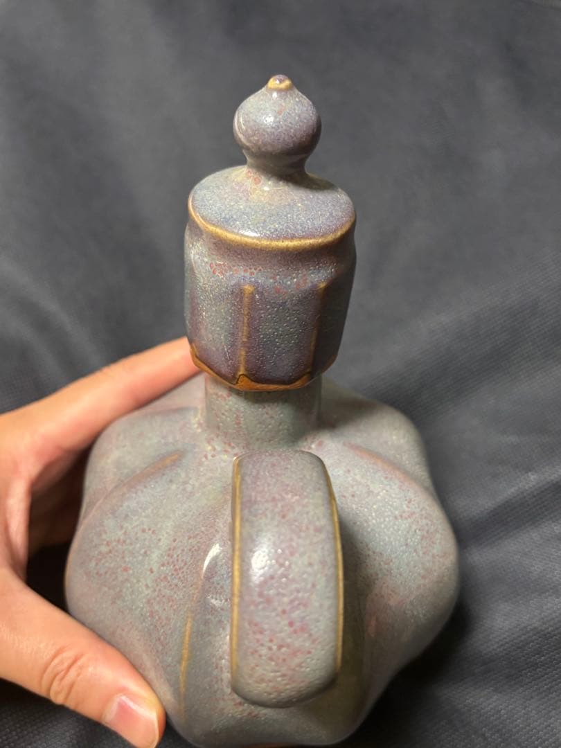 中国古美術品　宋代　鈞窯　执壺　ポット　高さ約22cm