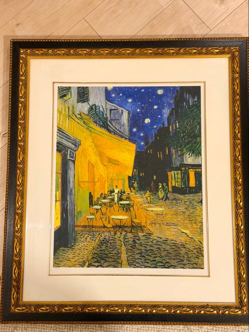 ゴッホ「夜のカフェテラス」ジクレー版画 額装 インテリアアート #151