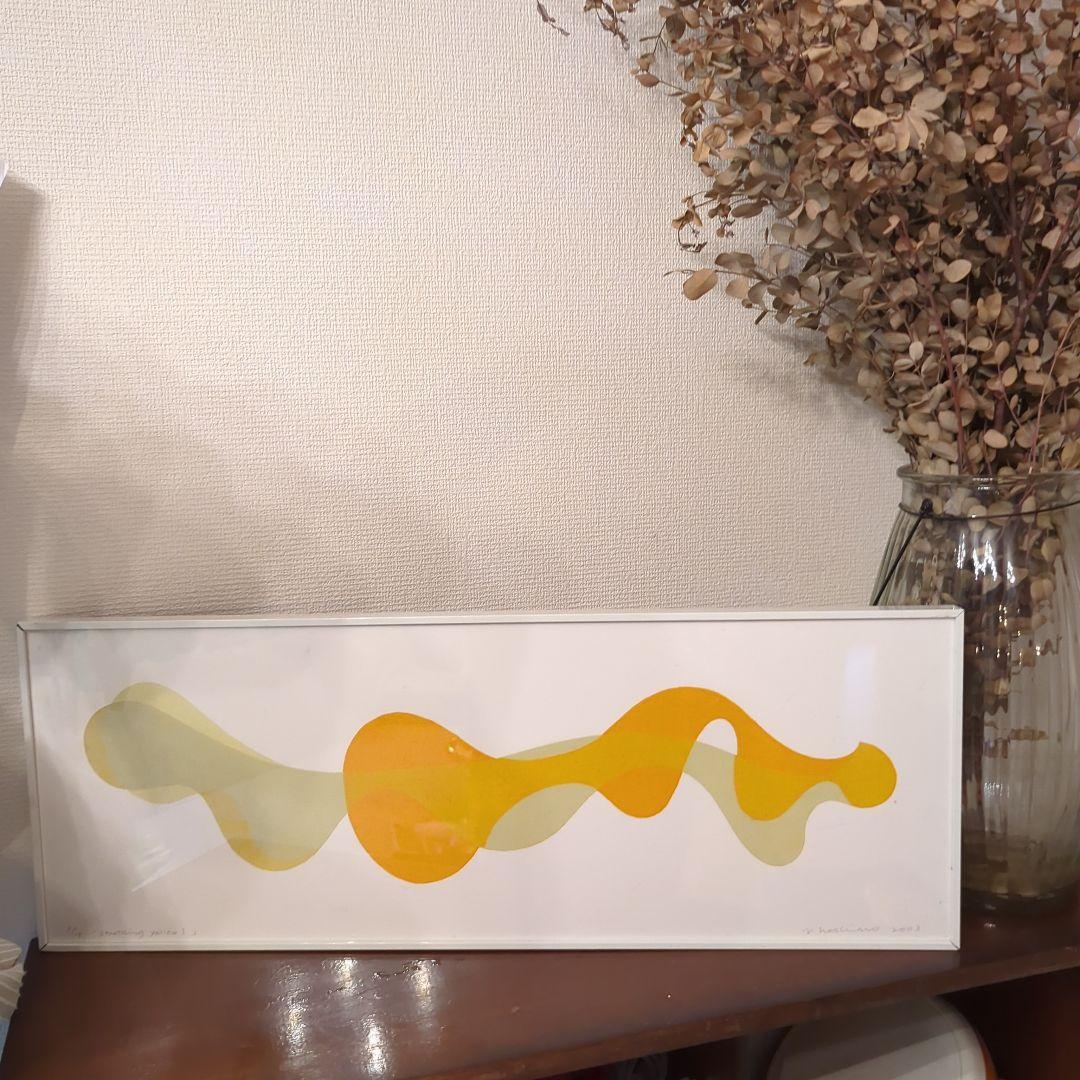 3/15 stretching yellow 1 絵画　28✕74.5　アート