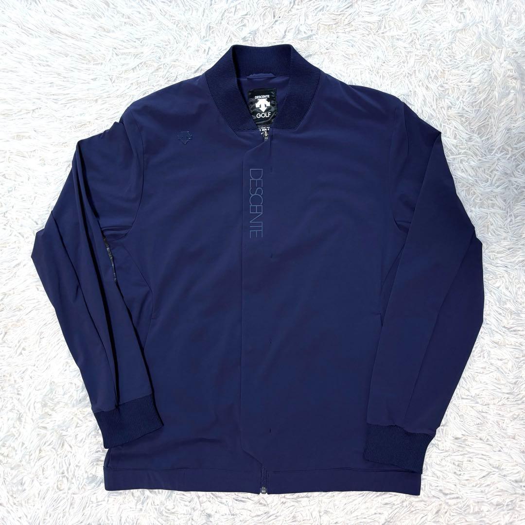 デサントゴルフ ブルゾン ma1 ストレッチ ネイビー ジップ ナイロン