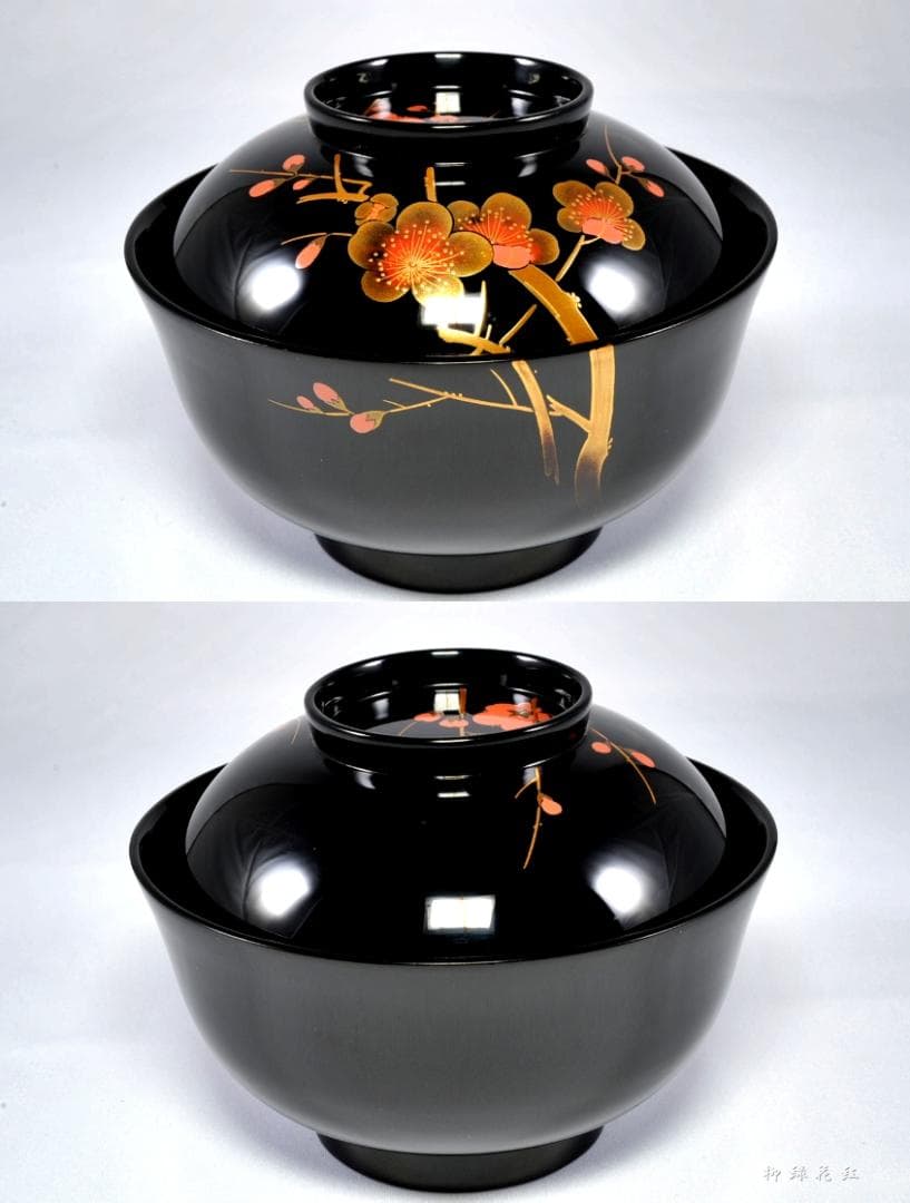 堂畑勝峯 絵変蒔絵 煮物椀 五 共箱 輪島塗 懐石道具