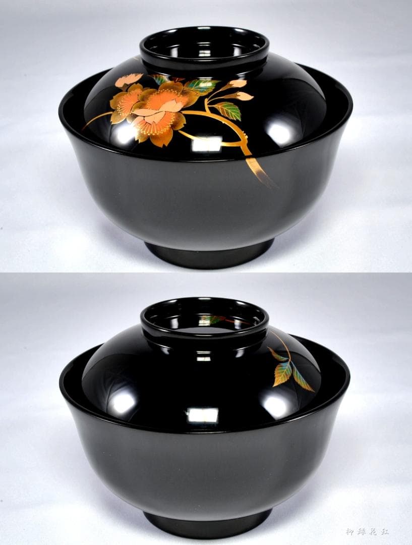 堂畑勝峯 絵変蒔絵 煮物椀 五 共箱 輪島塗 懐石道具