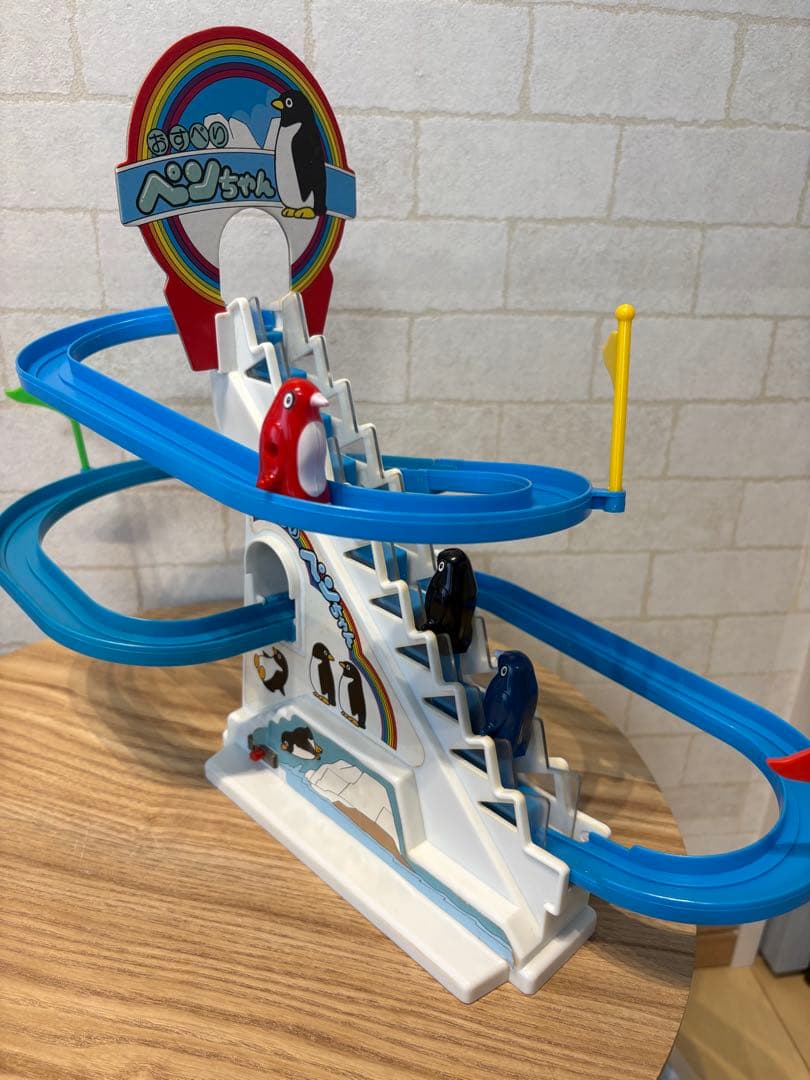 【当時物】電動おすべりペンちゃん　レトロおもちゃ　ペンギン　すべり台