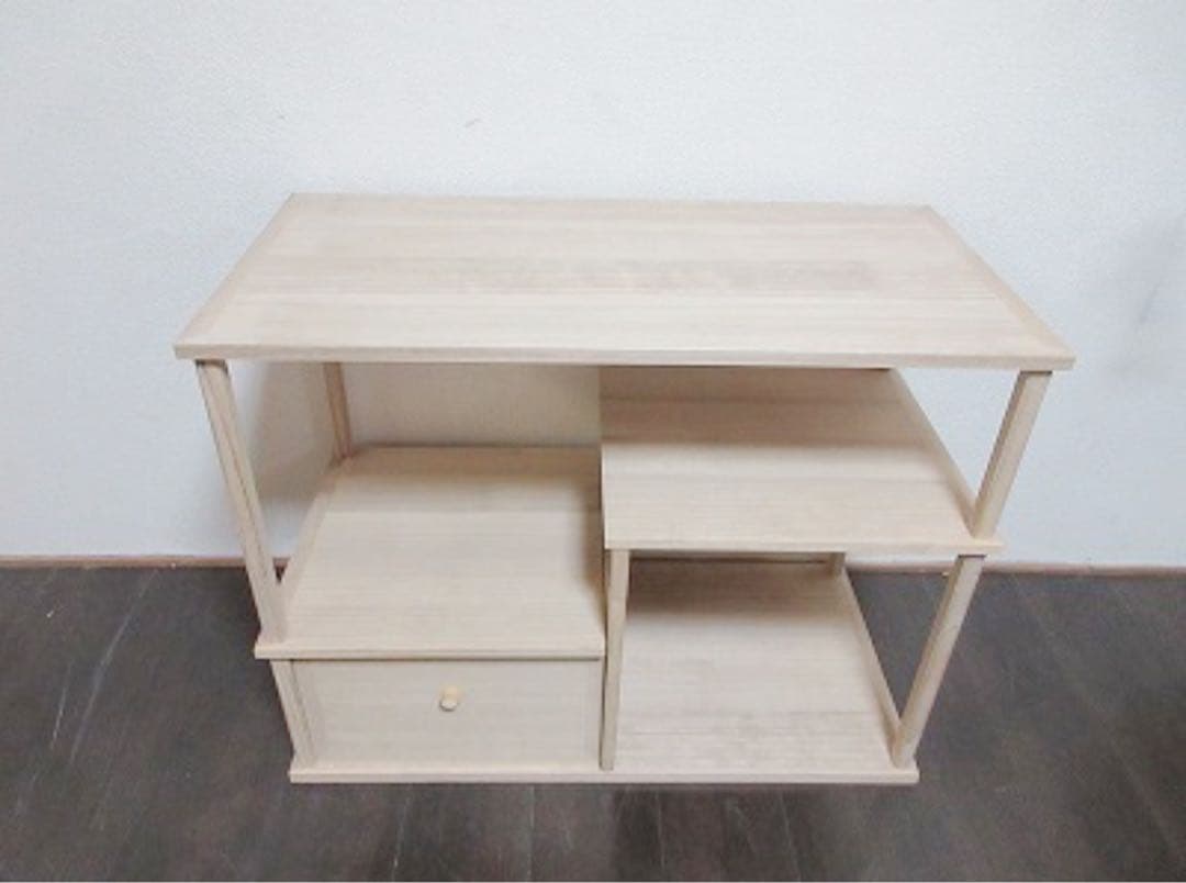 ほぼ未使用 茶道具 善道作 桐木地 利休袋棚 志野棚 組立式 炉用 大棚 共箱