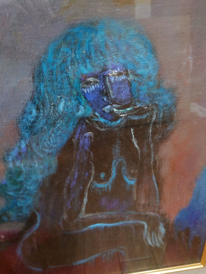 大澤喜一 『夢見る少女』真筆 油絵 絵画 油彩