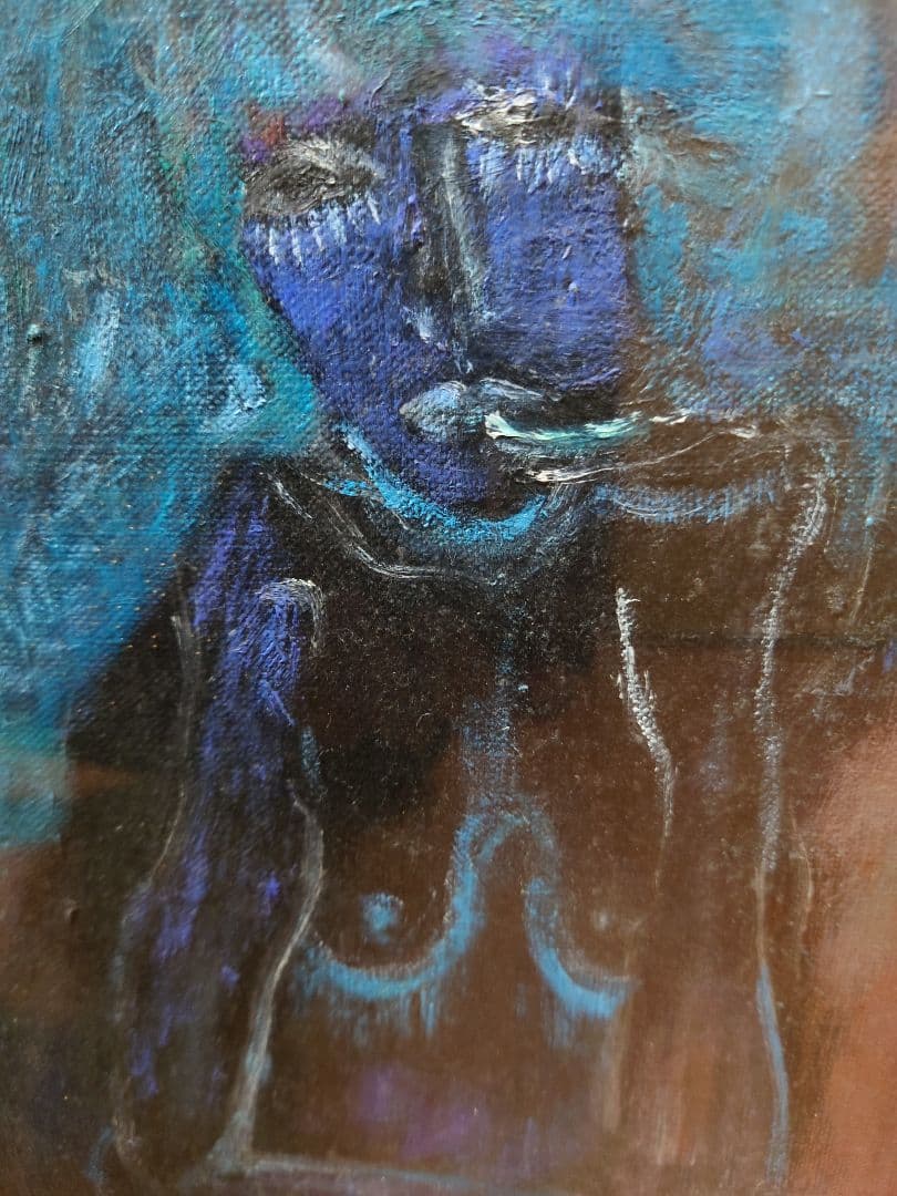 大澤喜一 『夢見る少女』真筆 油絵 絵画 油彩