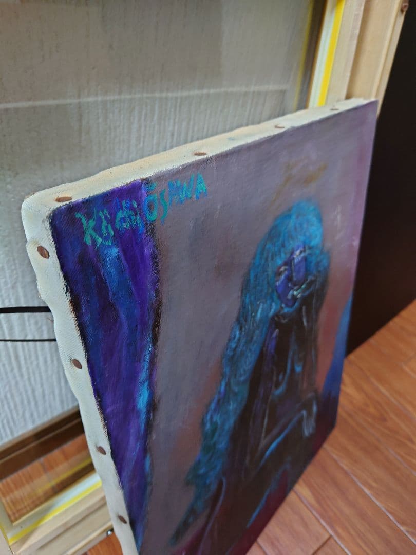 大澤喜一 『夢見る少女』真筆 油絵 絵画 油彩