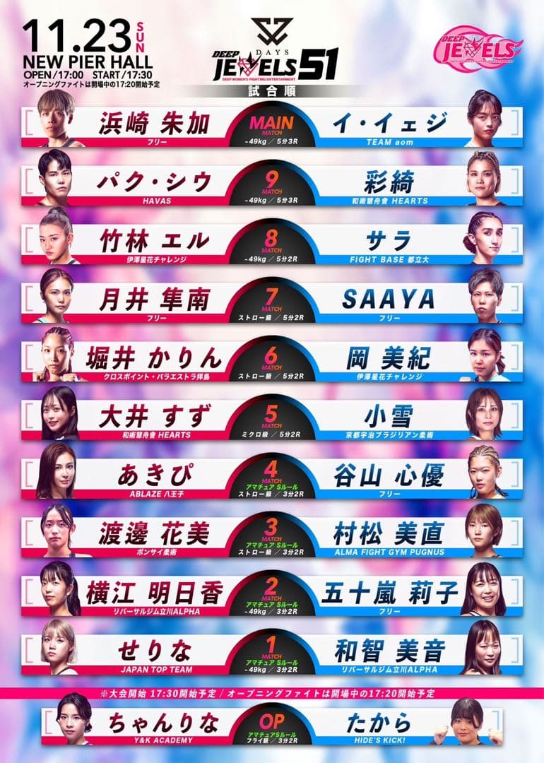 DEEP JEWELS 51 参戦全選手 直筆サイン入り B2サイズポスター