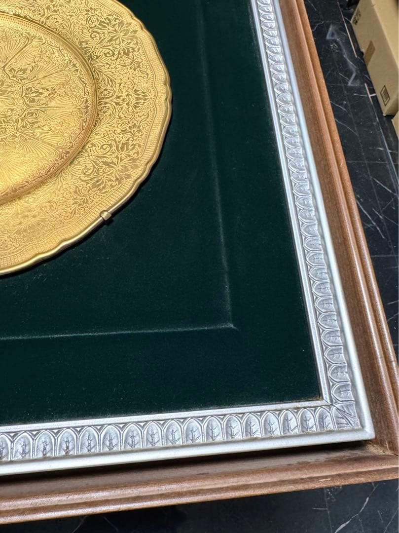 【希少1951年製】 Worcester 金彩キャビネットプレート 額