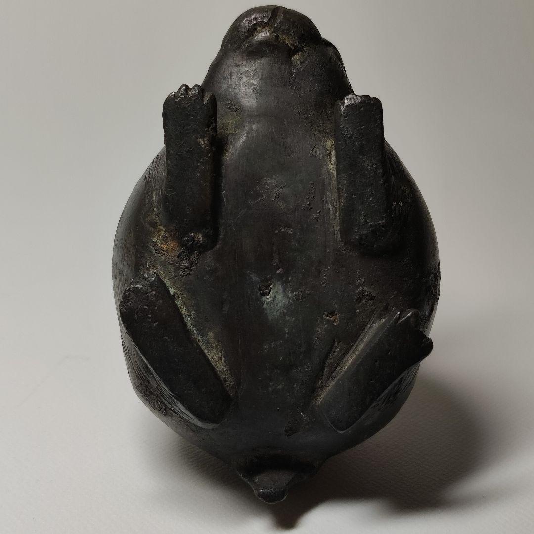 古銅　長耳兎置物　江戸時代