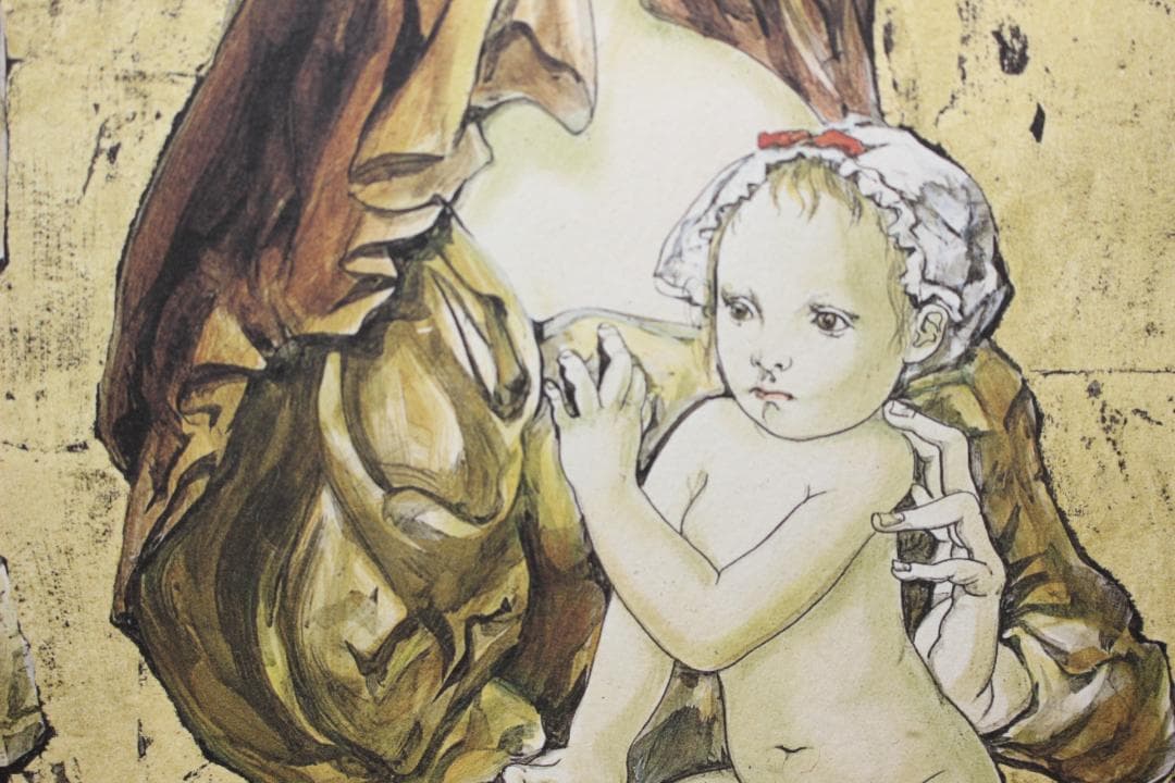 藤田嗣治 エスタンプリトグラフ「マドンナ」 25/100