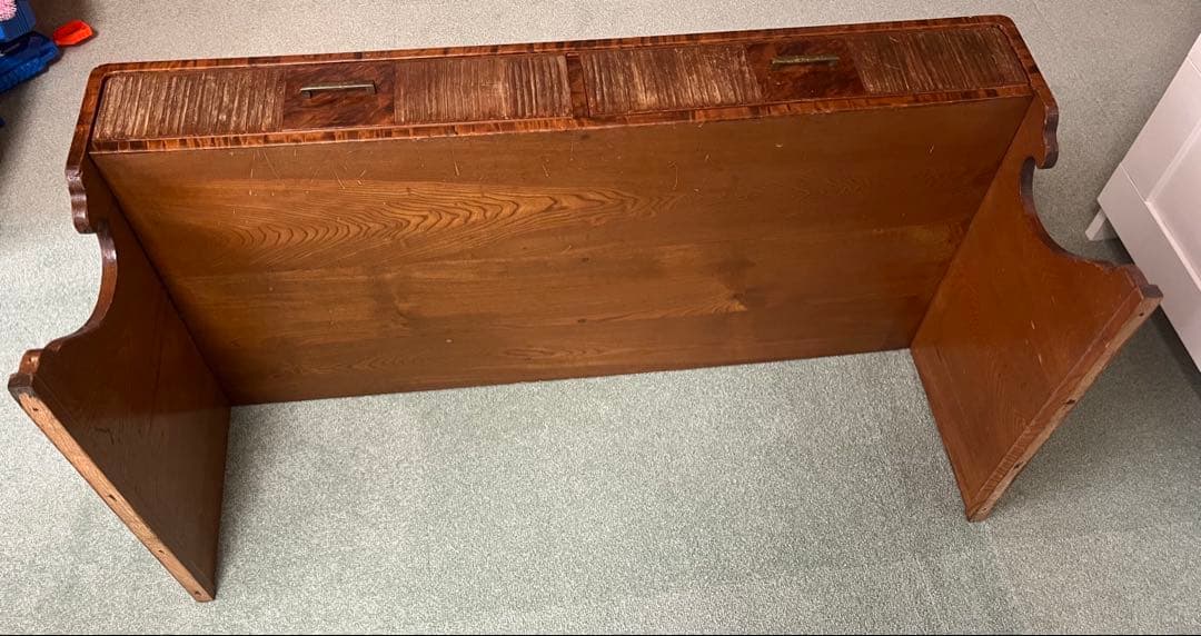 アンティーク木製文机 引き出し2つ付き