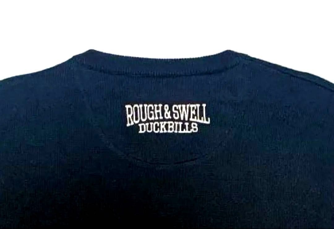 ROUGH&SWELL ブラック ニットセーター ウール ワッペン 刺繍