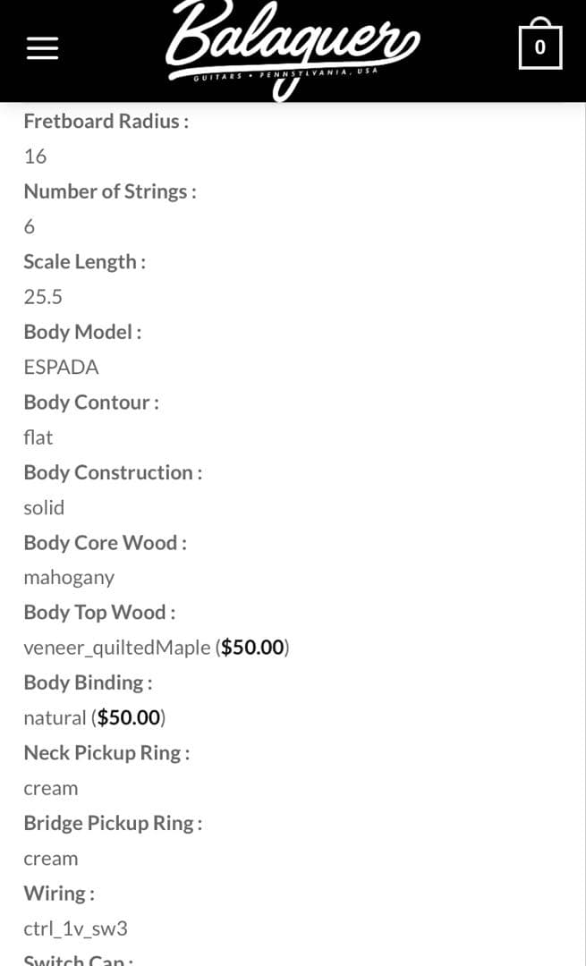 Balaguer Guitars Espada(セミオーダー)