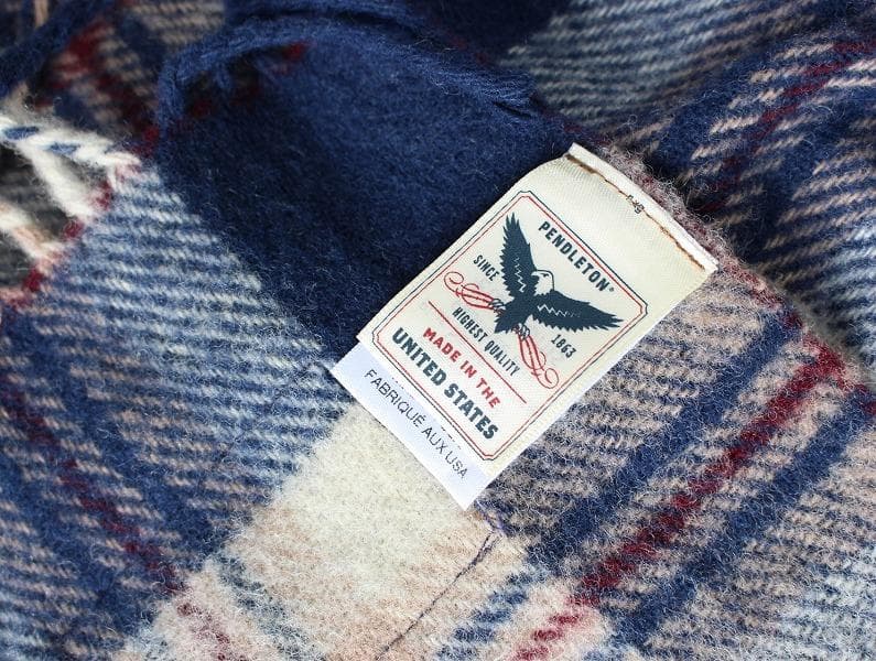 ペンドルトン ブランケット ホルダー付き ネイビー×ホワイト