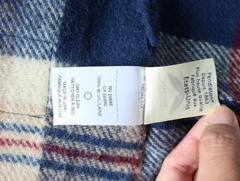 ペンドルトン ブランケット ホルダー付き ネイビー×ホワイト