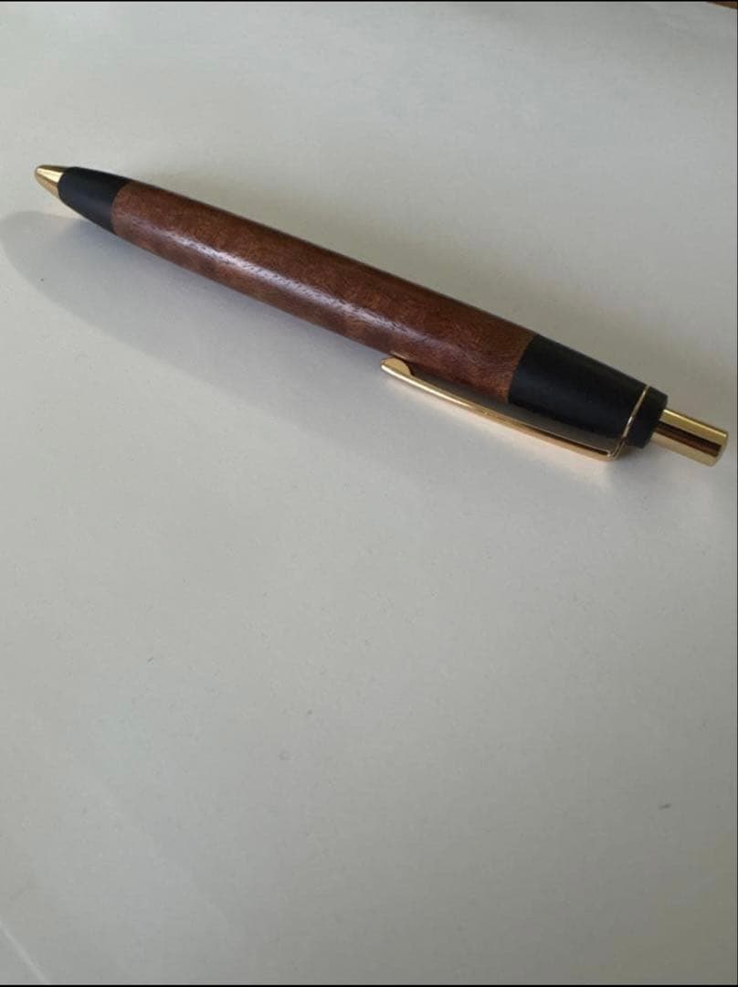 値下げ交渉可能‼️ 野原工芸 サペリ杢 ボールペン 付属品完備
