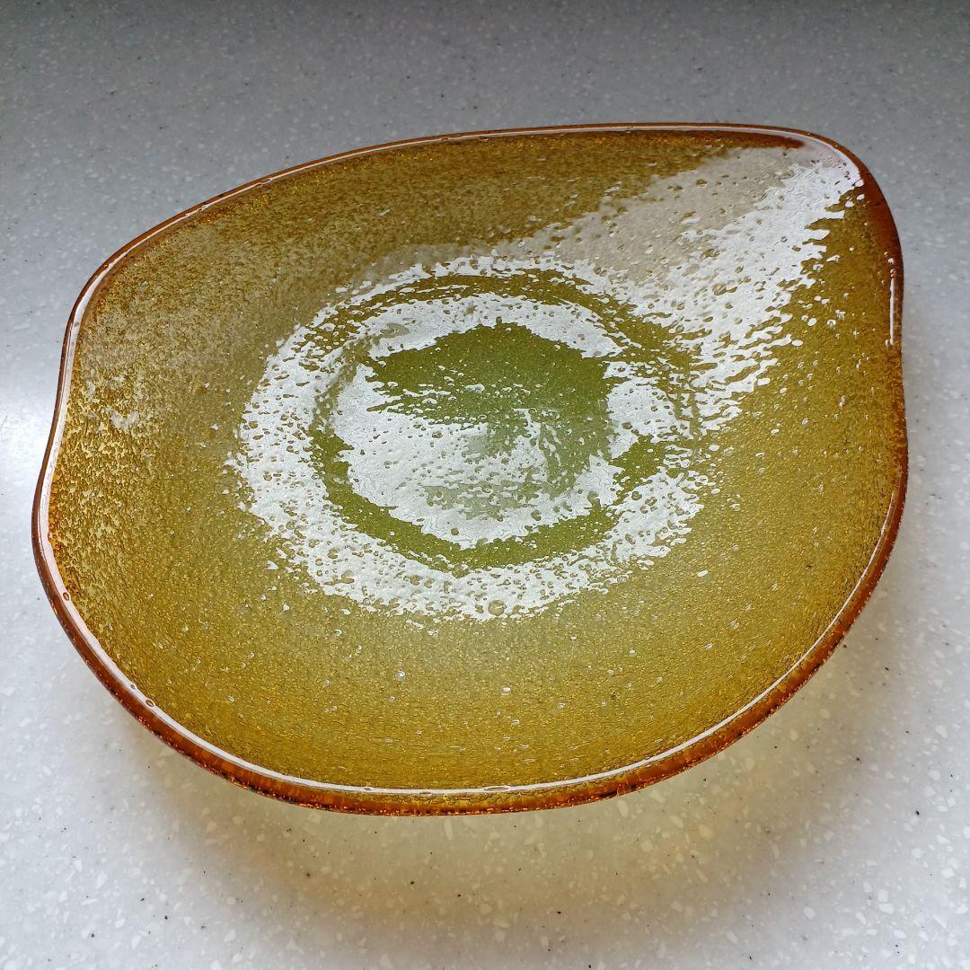 稲嶺盛吉　琉球ガラス　ガラス皿