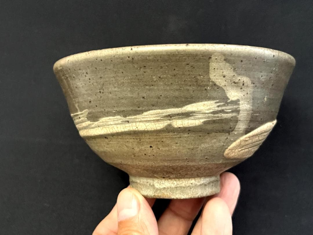 茶碗■古刷毛目 三島模様 江戸期 京焼三島手 古美術 時代物 骨董品■