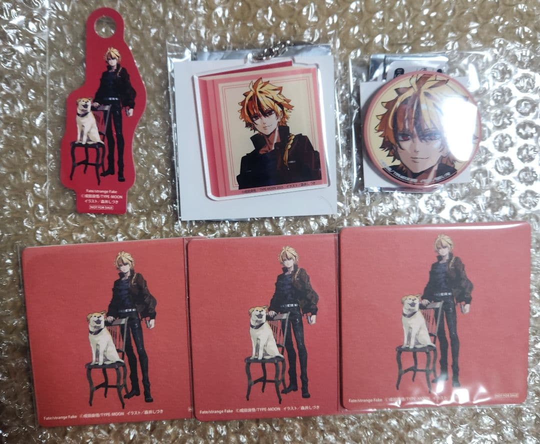 ライトノベル展 Fate/strange fake 紙コースター 缶バッジ