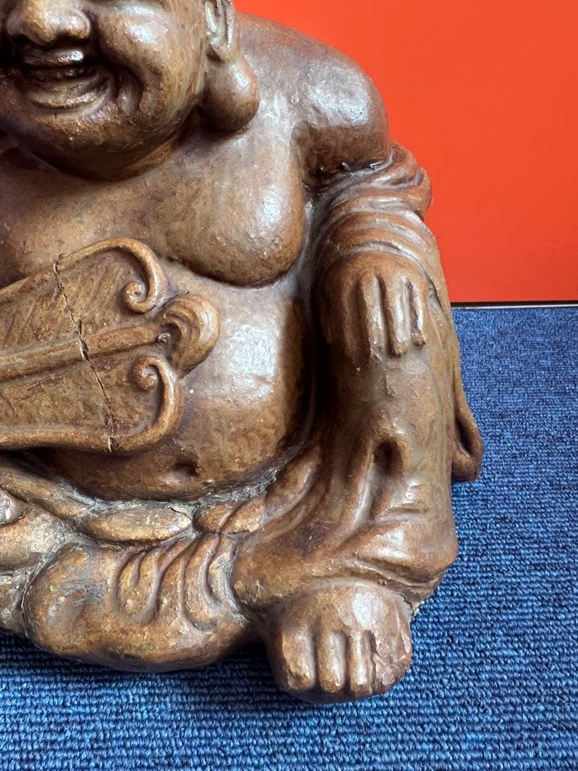 1371  古備前　布袋　陶器置物 飾り物 七福神 縁起物　時代物　美術品