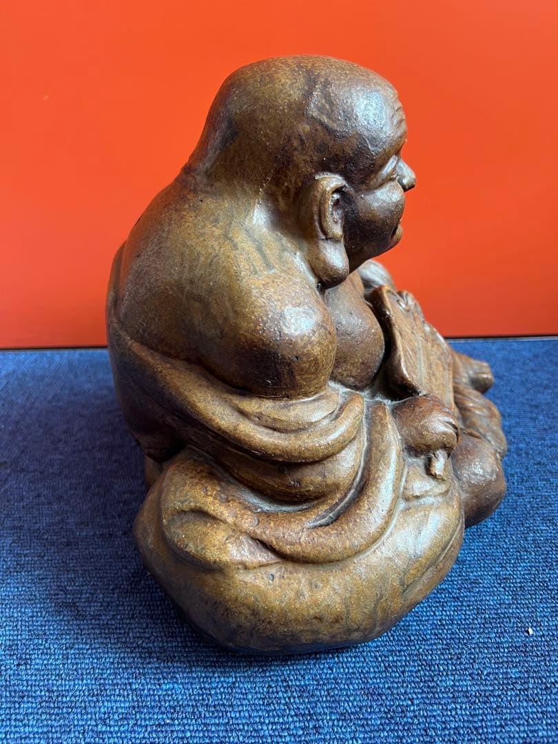 1371  古備前　布袋　陶器置物 飾り物 七福神 縁起物　時代物　美術品