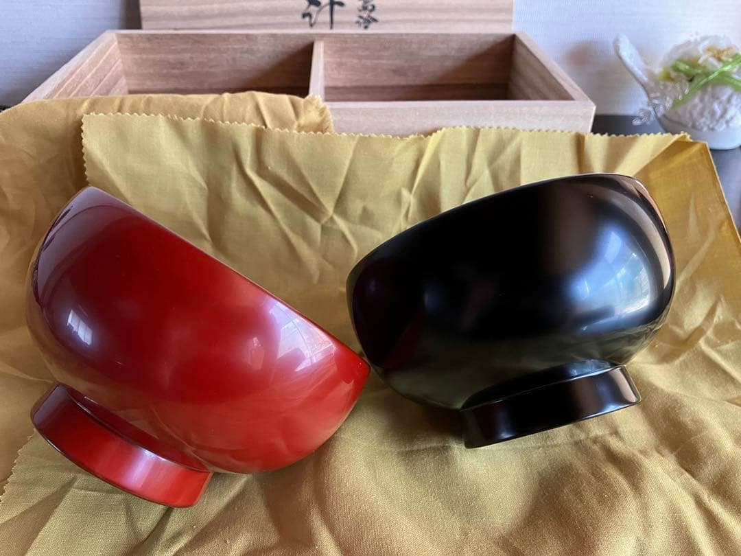 輪島塗　輪島屋善仁　汁椀　夫婦椀　お椀　２客　漆工芸　ZEN-NI