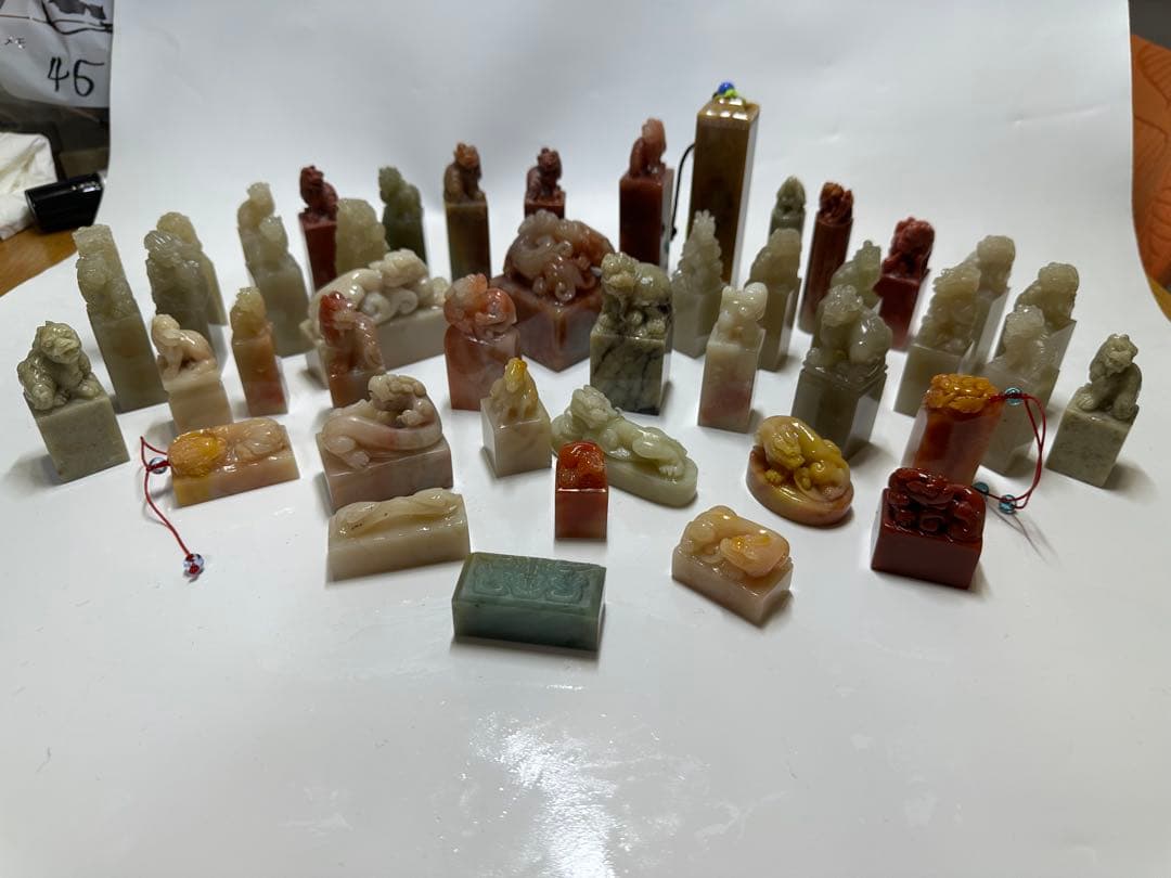 年末感謝祭　篆刻　印材　印石　まとめ　書道　落款　遊印　45点③