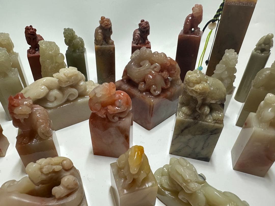 年末感謝祭　篆刻　印材　印石　まとめ　書道　落款　遊印　45点③